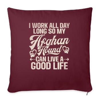 Afghan Hound Gifts - Sofakissenbezug 45 x 45 cm - Burgunderrot - Vorne