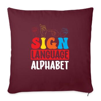 Asl-lehrer Amerikanische Zeichensprache - Sofakissenbezug 45 x 45 cm - Burgunderrot - Vorne