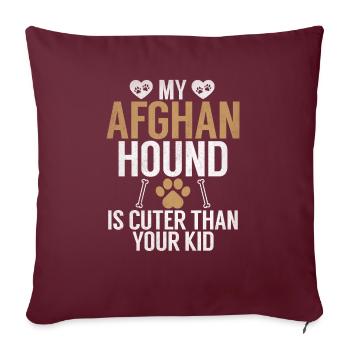 Afghan Hound Gifts - Sofakissenbezug 45 x 45 cm - Burgunderrot - Vorne