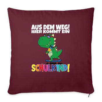 Écolier 2024 entrant à l'école - Housse de coussin décorative 45 x 45 cm - bordeaux - Devant