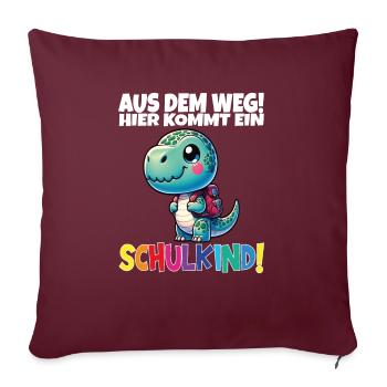 Écolier 2024 entrant à l'école - Housse de coussin décorative 45 x 45 cm - bordeaux - Devant