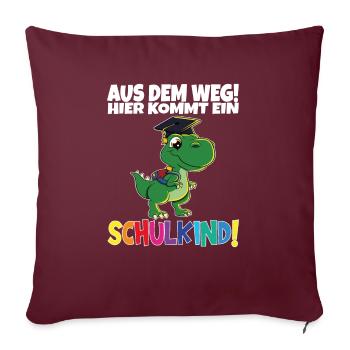 Écolier 2024 entrant à l'école - Housse de coussin décorative 45 x 45 cm - bordeaux - Devant