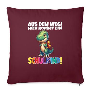 Écolier 2024 entrant à l'école - Housse de coussin décorative 45 x 45 cm - bordeaux - Devant