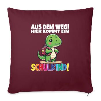 Écolier 2024 entrant à l'école - Housse de coussin décorative 45 x 45 cm - bordeaux - Devant