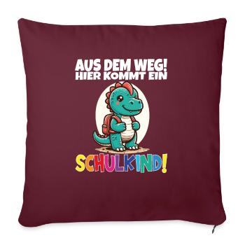 Écolier 2024 entrant à l'école - Housse de coussin décorative 45 x 45 cm - bordeaux - Devant