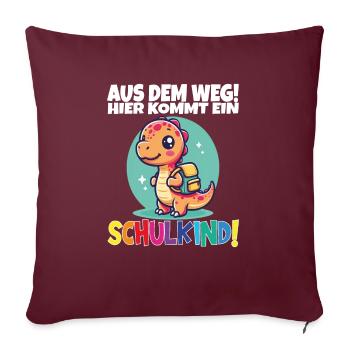 Écolier 2024 entrant à l'école - Housse de coussin décorative 45 x 45 cm - bordeaux - Devant