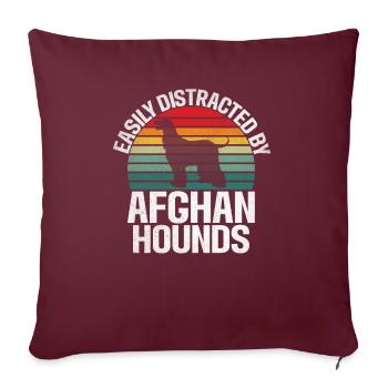 Cadeaux pour les chiens afghans - Housse de coussin décorative 45 x 45 cm - bordeaux - Devant