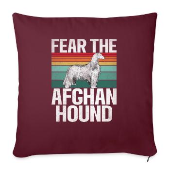 Cadeaux pour les chiens afghans - Housse de coussin décorative 45 x 45 cm - bordeaux - Devant