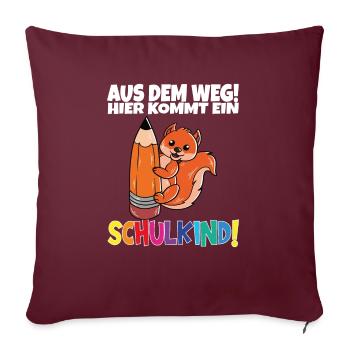 Écolier 2024 entrant à l'école - Housse de coussin décorative 45 x 45 cm - bordeaux - Devant