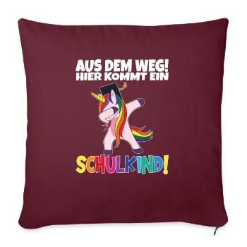 Écolier 2024 entrant à l'école - Housse de coussin décorative 45 x 45 cm - bordeaux - Devant