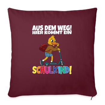 Écolier 2024 entrant à l'école - Housse de coussin décorative 45 x 45 cm - bordeaux - Devant