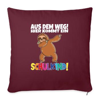 Écolier 2024 entrant à l'école - Housse de coussin décorative 45 x 45 cm - bordeaux - Devant