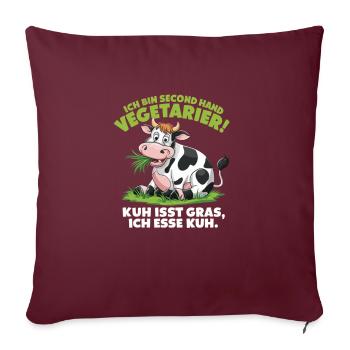Je suis une vache végétarienne de seconde main mange de l’herbe I - Housse de coussin décorative 45 x 45 cm - bordeaux - Devant