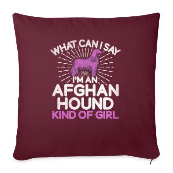 Afghan Hound Gifts - Sofakissenbezug 45 x 45 cm - Burgunderrot - Vorne