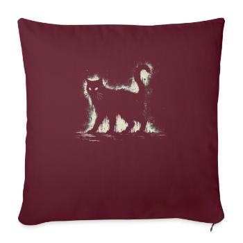 Chat Goth Effrayant, Chat D’horreur, Chat Weirdcore - Housse de coussin décorative 45 x 45 cm - bordeaux - Devant