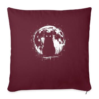 Chat Goth Effrayant, Chat D’horreur, Chat Weirdcore - Housse de coussin décorative 45 x 45 cm - bordeaux - Devant