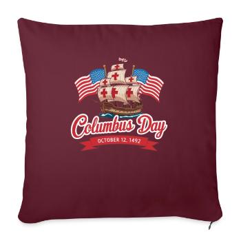 Columbus Day Christophe Colomb Italo-Américain - Housse de coussin décorative 45 x 45 cm - bordeaux - Devant