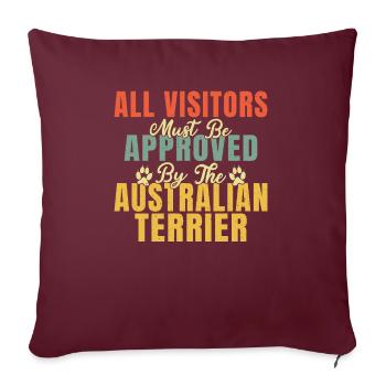 Cadeaux pour terrier australien - Housse de coussin décorative 45 x 45 cm - bordeaux - Devant