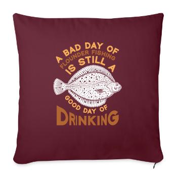 Dicton de pêcheur de plie - Housse de coussin décorative 45 x 45 cm - bordeaux - Devant