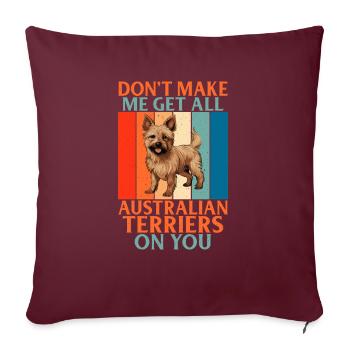 Cadeaux pour terrier australien - Housse de coussin décorative 45 x 45 cm - bordeaux - Devant