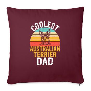 Australian Terrier Gifts - Sofa pillowcase 17,3'' x 17,3'' (45 x 45 cm) - burgundy - Front