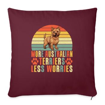 Cadeaux pour terrier australien - Housse de coussin décorative 45 x 45 cm - bordeaux - Devant