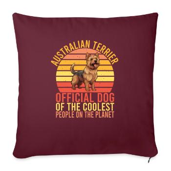 Cadeaux pour terrier australien - Housse de coussin décorative 45 x 45 cm - bordeaux - Devant