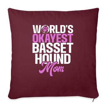 Cadeaux Basset Hound - Housse de coussin décorative 45 x 45 cm - bordeaux - Devant