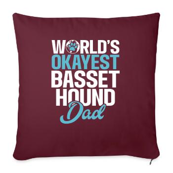 Cadeaux Basset Hound - Housse de coussin décorative 45 x 45 cm - bordeaux - Devant