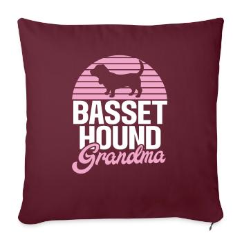 Cadeaux Basset Hound - Housse de coussin décorative 45 x 45 cm - bordeaux - Devant