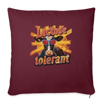 Laktosetolerant Oder Laktoseintolerant - Sofakissenbezug 45 x 45 cm - Burgunderrot - Vorne