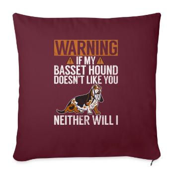 Cadeaux Basset Hound - Housse de coussin décorative 45 x 45 cm - bordeaux - Devant