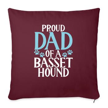 Cadeaux Basset Hound - Housse de coussin décorative 45 x 45 cm - bordeaux - Devant