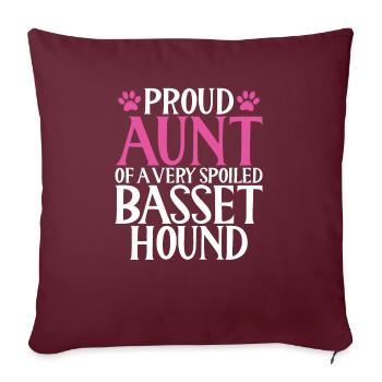 Cadeaux Basset Hound - Housse de coussin décorative 45 x 45 cm - bordeaux - Devant