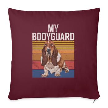 Cadeaux Basset Hound - Housse de coussin décorative 45 x 45 cm - bordeaux - Devant