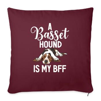 Cadeaux Basset Hound - Housse de coussin décorative 45 x 45 cm - bordeaux - Devant