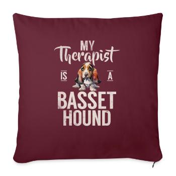 Cadeaux Basset Hound - Housse de coussin décorative 45 x 45 cm - bordeaux - Devant