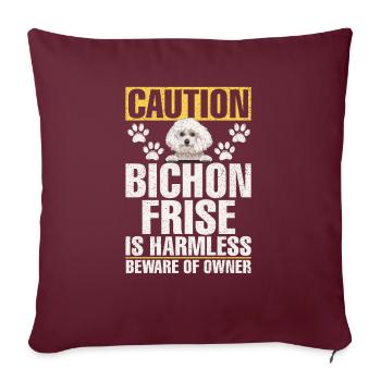 Cadeaux Bichon Frisé - Housse de coussin décorative 45 x 45 cm - bordeaux - Devant