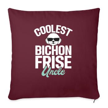 Bichon Frise Gifts - Sofa pillowcase 17,3'' x 17,3'' (45 x 45 cm) - burgundy - Front