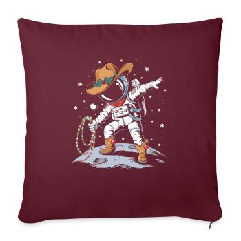 Astronaute avec chapeau de Père Noël et décoration dans l’espace - Housse de coussin décorative 45 x 45 cm - bordeaux - Devant