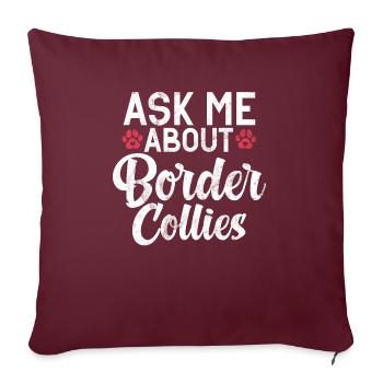 Cadeaux Border Collie - Housse de coussin décorative 45 x 45 cm - bordeaux - Devant