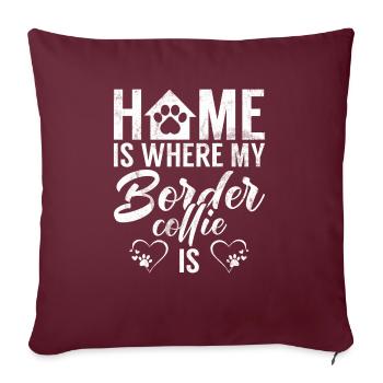 Cadeaux Border Collie - Housse de coussin décorative 45 x 45 cm - bordeaux - Devant