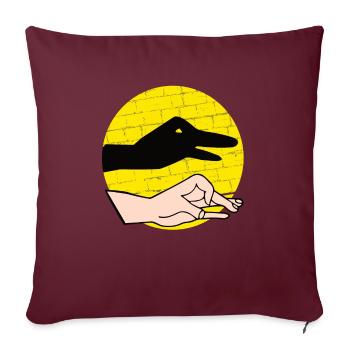 Handschattenpuppenspiel Puppen - Sofakissenbezug 45 x 45 cm - Burgunderrot - Vorne