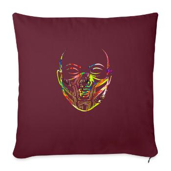 Techno Cadeau Rave Festival Fête Musique Tekk EDM - Housse de coussin décorative 45 x 45 cm - bordeaux - Devant
