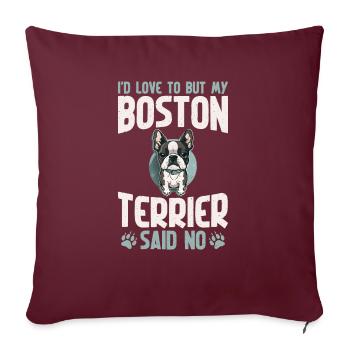 Boston Terrier Gifts - Sofakissenbezug 45 x 45 cm - Burgunderrot - Vorne