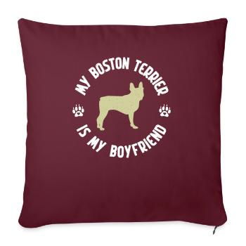 Boston Terrier Gifts - Sofakissenbezug 45 x 45 cm - Burgunderrot - Vorne