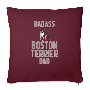 Boston Terrier Gifts - Sofakissenbezug 45 x 45 cm - Burgunderrot - Vorne