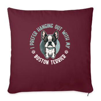 Boston Terrier Gifts - Sofakissenbezug 45 x 45 cm - Burgunderrot - Vorne