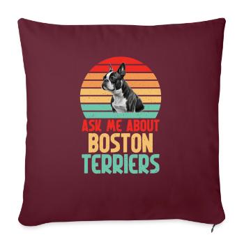 Boston Terrier Gifts - Sofakissenbezug 45 x 45 cm - Burgunderrot - Vorne
