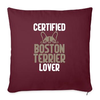 Boston Terrier Gifts - Sofakissenbezug 45 x 45 cm - Burgunderrot - Vorne